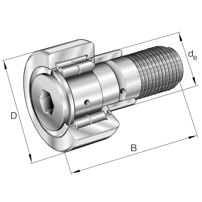 1 pcs - Stud Type Track Roller Track Roller NUKRE52-A, 52mm OD