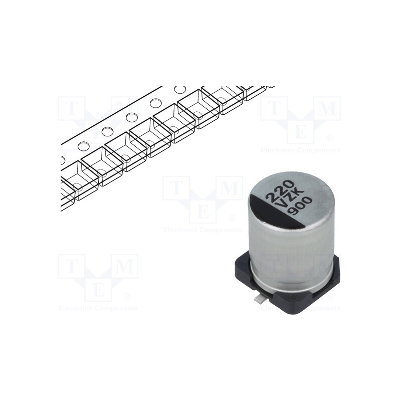 1 pcs x PANASONIC - EEHZK1V221UP - Capacitor: hybrid, 220uF, 35VDC, ESR: 27mΩ, ZKU, SMD, ±20%, -55÷125°C