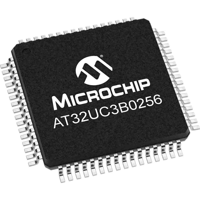160 pcs - Microchip AT32UC3B0256-A2UT, 32bit AVR32UC Microcontroller, Atmel AVR, 60MHz, 256 kB Flash, 64-Pin TQFP