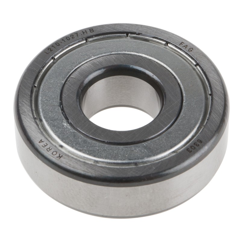 1 pcs - FAG 6303-2Z Single Row Deep Groove Ball Bearing- Both Sides Shielded 17mm I.D, 47mm O.D