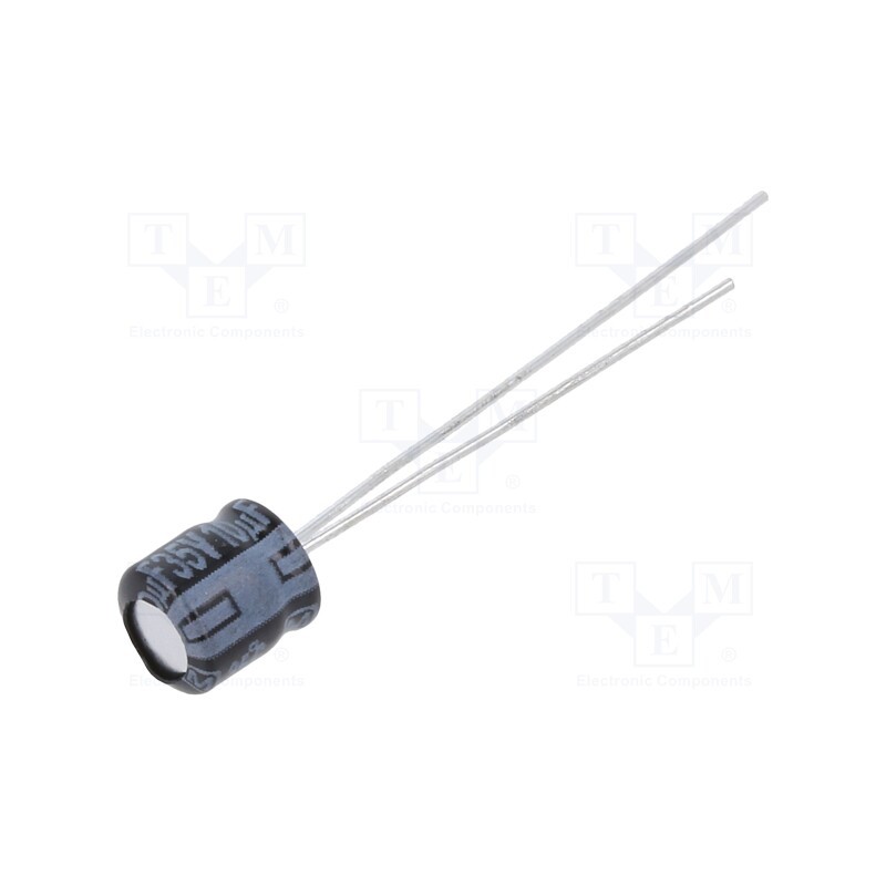 10 pcs x PANASONIC - ECEA1VKS100 - Capacitor: electrolytic, THT, 10uF, 35VDC, Ø5x5mm, Pitch: 2mm, ±20%