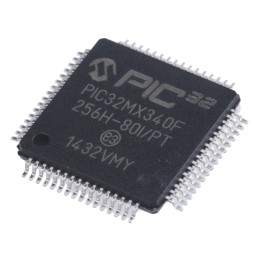 160 pcs - Microchip PIC32MX340F256H-80I/PT, 32bit PIC Microcontroller, PIC32MX, 80MHz, 12 kB, 256 kB Flash, 64-Pin TQFP