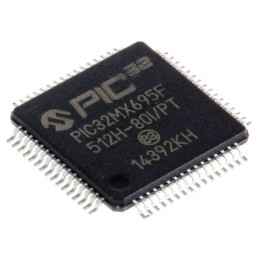 160 pcs - Microchip PIC32MX695F512H-80I/PT, 32bit PIC Microcontroller, PIC32MX, 80MHz, 12 kB, 512 kB Flash, 64-Pin TQFP