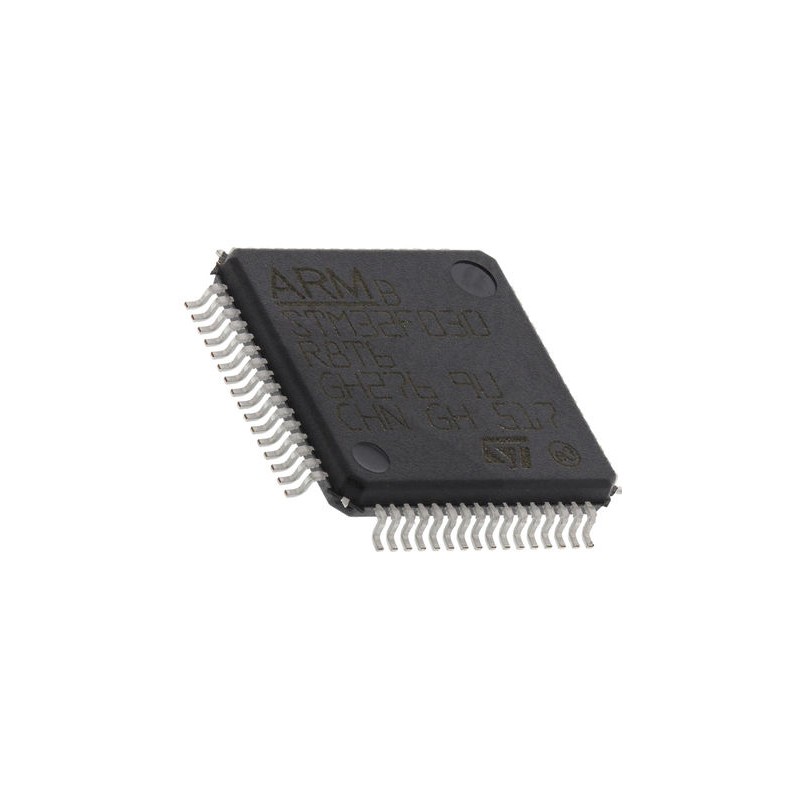 160 pcs - STMicroelectronics STM32F072RBT6, 32bit ARM Cortex M0 Microcontroller, STM32F0, 48MHz, 64 kB, 128 kB Flash, 64-Pin LQF