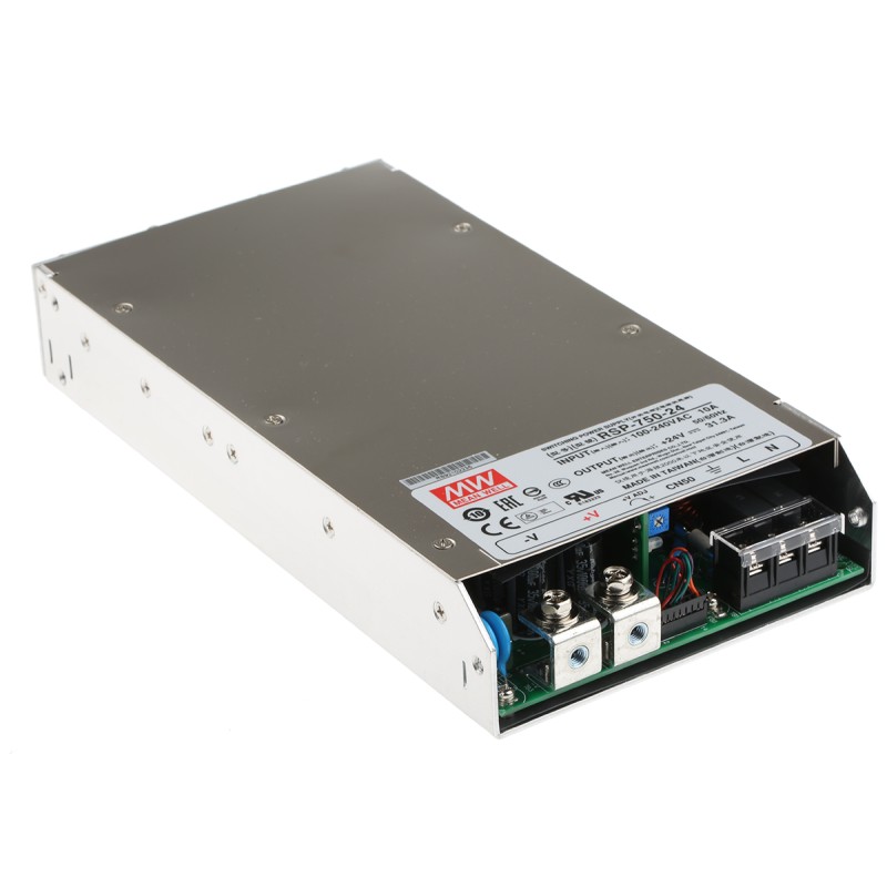 1 pcs - MEAN WELL Switching Power Supply, RSP-750-24RS, 24V dc, 31.3A, 751W, 1 Output, 127 - 370 V dc, 90 - 264 V