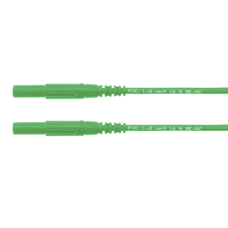 1 pcs - Schutzinger Test lead, 16A, 1kV, Green, 2m Lead Length