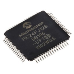 160 pcs - Microchip PIC24FJ128GB106-I/PT, 16bit PIC Microcontroller, PIC24FJ, 32MHz, 128 kB Flash, 64-Pin TQFP