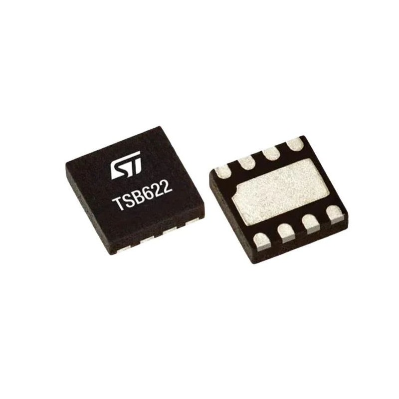 2 pcs - TSB622IQ3T STMicroelectronics, Operational Amplifier, Op Amp, RRO, 1.7MHz, 36 V, 8-Pin DFN8 3x3 WF