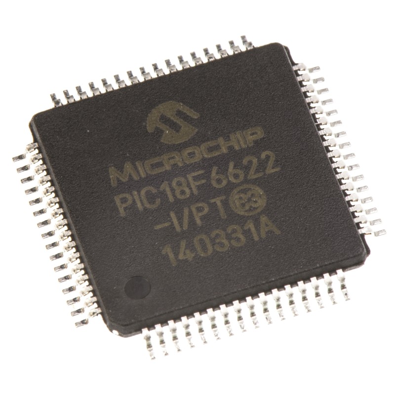 160 pcs - Microchip PIC18F6622-I/PT, 8bit PIC Microcontroller, PIC18F, 40MHz, 1.024 kB, 64 kB Flash, 64-Pin TQFP