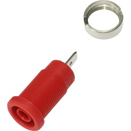 1 pcs - Electro PJP Red Female Banana Socket, Plug In Termination, 36A, 600 - 1000V