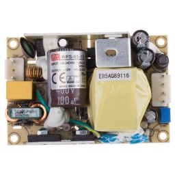 1 pcs - MEAN WELL Switching Power Supply, RPS-65-12, 12V dc, 5.42A, 65W, 1 Output, 80 - 264V ac Input Voltage