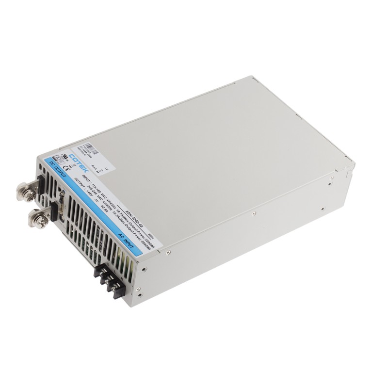 1 pcs - COTEK Switching Power Supply, AEK-3000-48, 48V dc, 62.5A, 3kW, 1 Output, 127 - 370 V dc, 90 - 264 V ac