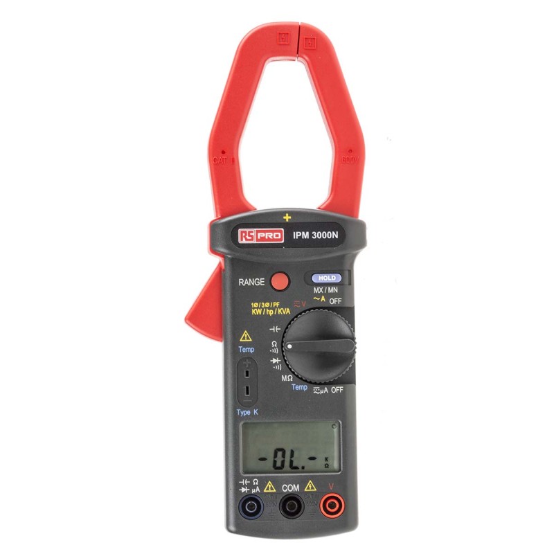 1 pcs - RS PRO IPM3000N Clamp Meter, Max Current 999.9A ac With RS Calibration