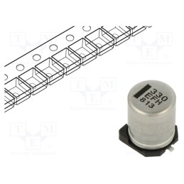 1 pcs x PANASONIC - EEEFH1E331UL - Capacitor: electrolytic, low ESR, SMD, 330uF, 25VDC, Ø8x10.2mm