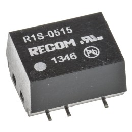 1 pcs - Recom R1S DC-DC Converter, 15V dc/ 66mA Output, 4.5 - 5.5 V dc Input, 1W, Surface Mount, +100°C Max Temp -40°C