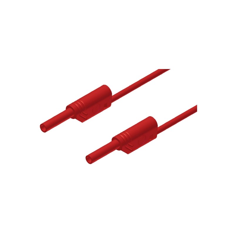 1 pcs - Hirschmann Test & Measurement 2 mm Connector Test Lead, 10A, 1000V ac/dc, Red, 1m Lead Length