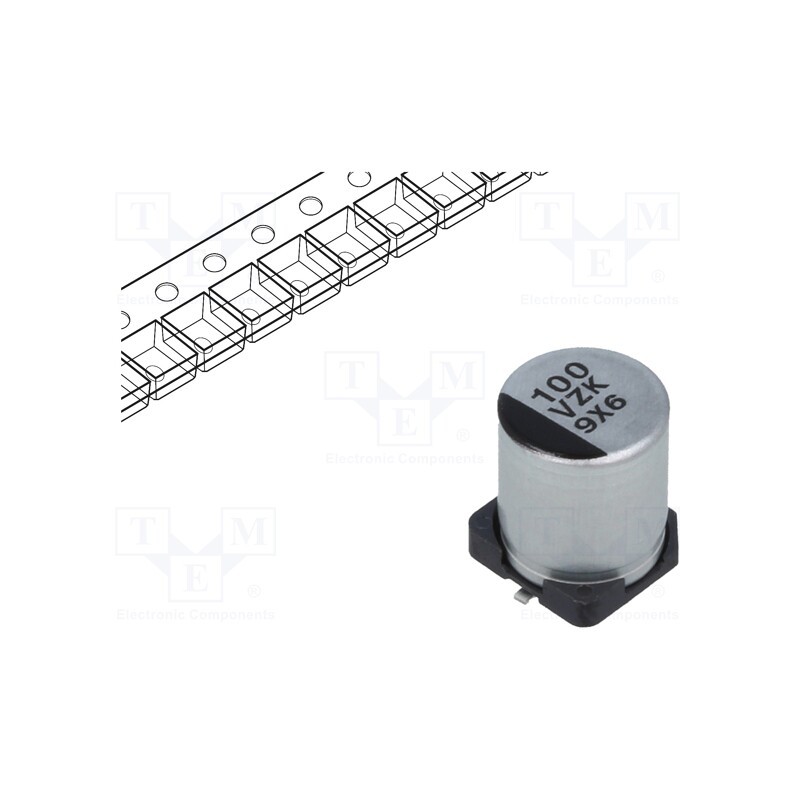 1 pcs x PANASONIC - EEHZK1V101XP - Capacitor: hybrid, 100uF, 35VDC, ESR: 35mΩ, ZK, SMD, ±20%, -55÷125°C
