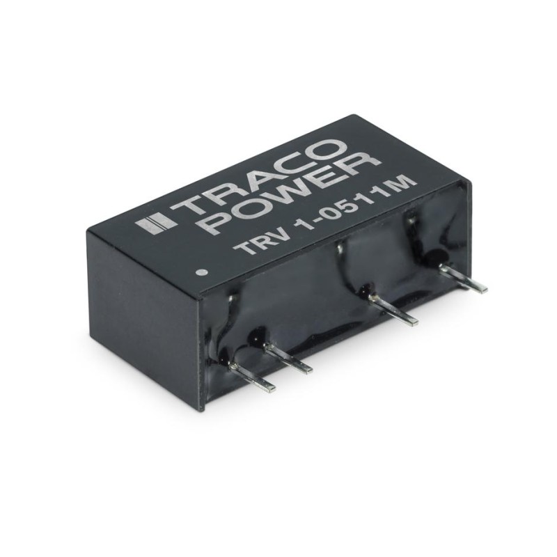 1 pcs - TRACOPOWER TRV DC-DC Converter, 5V dc/ 100mA Output, 12 - 18 V dc Input, 1W, Through Hole, +85°C Max Temp -40°C