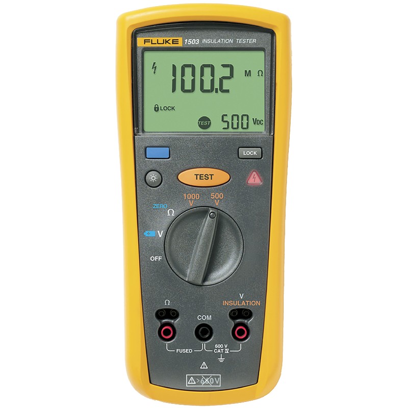 1 pcs - Fluke 1503 Insulation Tester, 500V Min, 1000V Max, 2GΩ Max, CAT III 600V