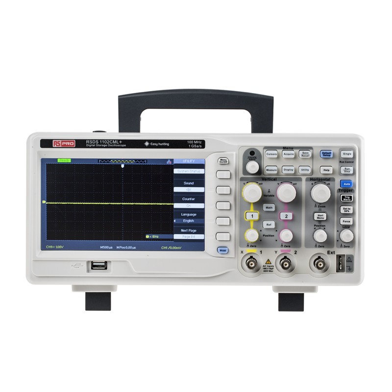 1 pcs - RS PRO RSDS1102CML+ Digital Portable Oscilloscope, 2 Analogue Channels, 100MHz - UKAS Calibrated