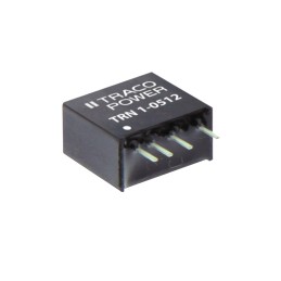 1 pcs - TRACOPOWER TRN 1 DC-DC Converter, ±12V dc/ ±45mA Output, 4.5 - 13.2 V dc Input, 1W, Through Hole, +90°C Max Temp