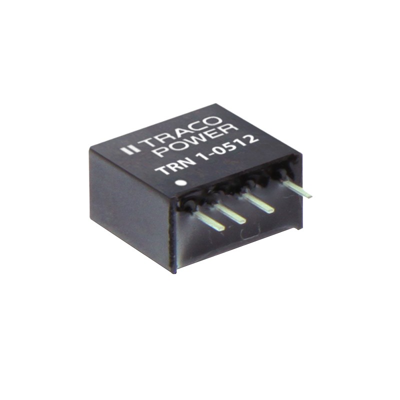 1 pcs - TRACOPOWER TRN 1 DC-DC Converter, ±12V dc/ ±45mA Output, 4.5 - 13.2 V dc Input, 1W, Through Hole, +90°C Max Temp