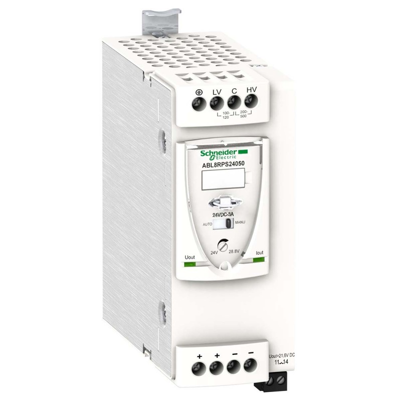 1 pcs - Schneider Electric Switch Mode DIN Rail Power Supply, 100 - 120V ac ac Input, 24V dc dc Output, 5A Output, 120W