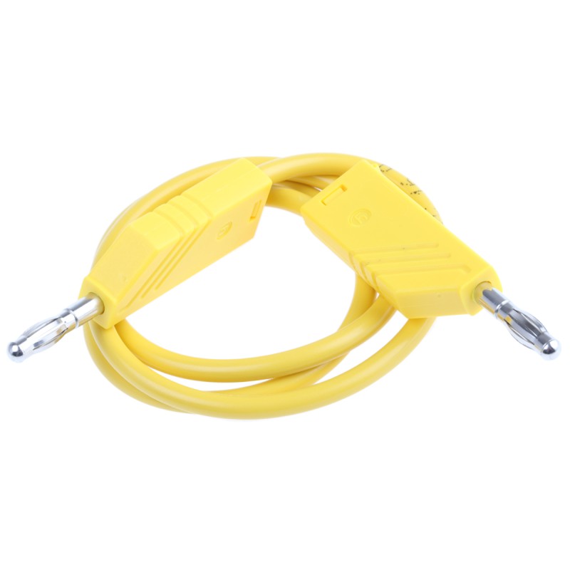 1 pcs - Hirschmann Test & Measurement Test lead, 16A, 60V dc, Yellow, 50cm Lead Length