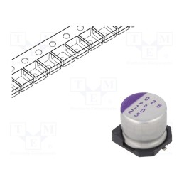 1 pcs x PANASONIC - 25SVPD10M - Capacitor: polymer, 10uF, 25VDC, SVPD, SMD, ±20%, -55÷125°C, 2000h