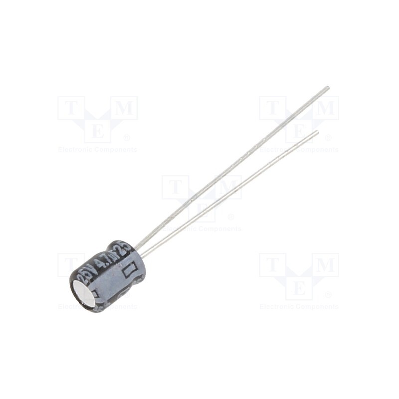 10 pcs x PANASONIC - ECEA1EKS4R7 - Capacitor: electrolytic, THT, 4.7uF, 25VDC, Ø4x5mm, Pitch: 1.5mm