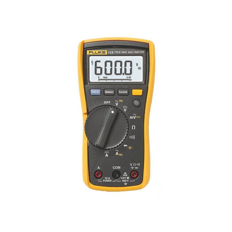 1 pcs - Fluke 115 Handheld Digital Multimeter, True RMS, 10A ac Max, 10A dc Max, 600V ac Max