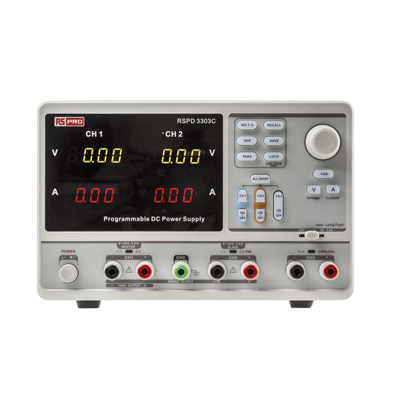 1 pcs - RS PRO Digital Bench Power Supply, 2 x 0 - 32V, 3.2A, 3-Output, 220W - RS Calibrated