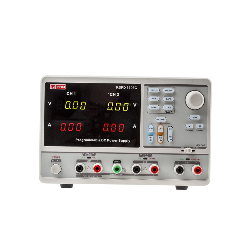 1 pcs - RS PRO Digital Bench Power Supply, 2 x 0 - 32V, 3.2A, 3-Output, 220W - UKAS Calibrated
