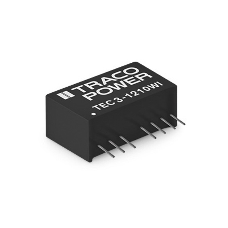 1 pcs - TRACOPOWER TEC 3WI DC-DC Converter, 15V dc/ 200mA Output, 4.5 - 18 V dc Input, 3W, Through Hole, +90°C Max Temp