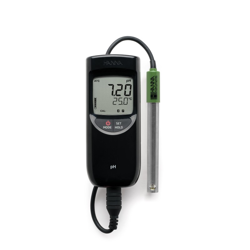 1 pcs - Hanna Instruments HI 991001N pH Meter, ±0.02pH Accuracy, 0.01pH Resolution, 16pH Max, +105 °C Max