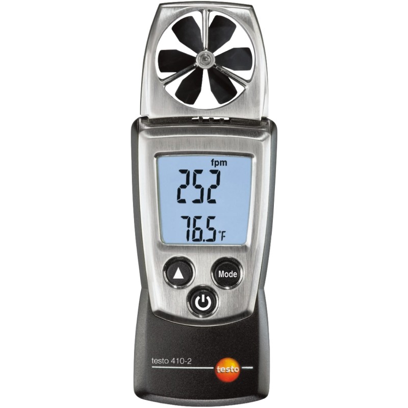 1 pcs - Testo 410-2 NTC, Rotary Vane Anemometer, 20m/s Max, Measures Air Velocity, Humidity, Temperature