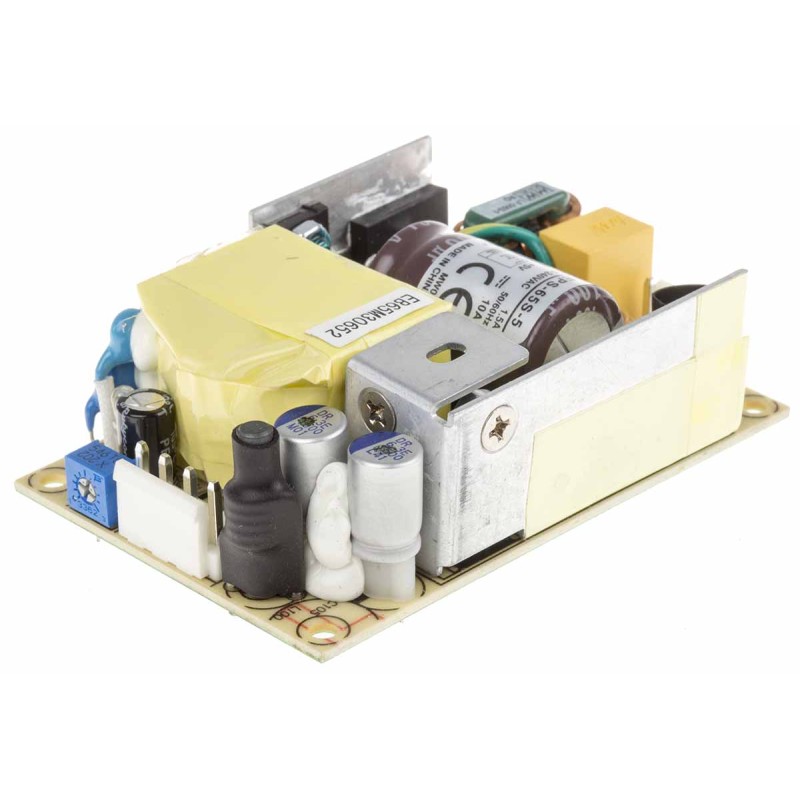 1 pcs - MEAN WELL Switching Power Supply, EPS-65S-5, 5V dc, 11A, 55W, 1 Output, 127 - 370 V dc, 90 - 264 V ac
