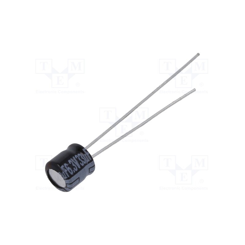 10 pcs x PANASONIC - ECEA0JKS330 - Capacitor: electrolytic, THT, 33uF, 6.3VDC, Ø5x5mm, Pitch: 2mm, ±20%