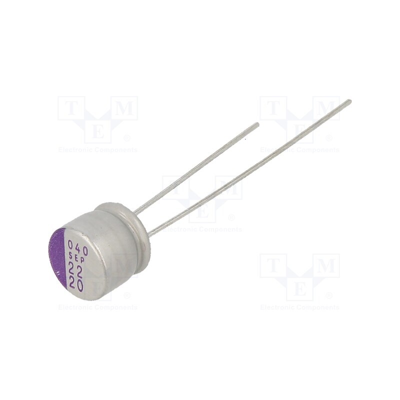 1 pcs x PANASONIC - 20SEP22M - Capacitor: polymer, 22uF, 20VDC, SEP, THT, ±20%, -55÷105°C, Ø6.3x6mm