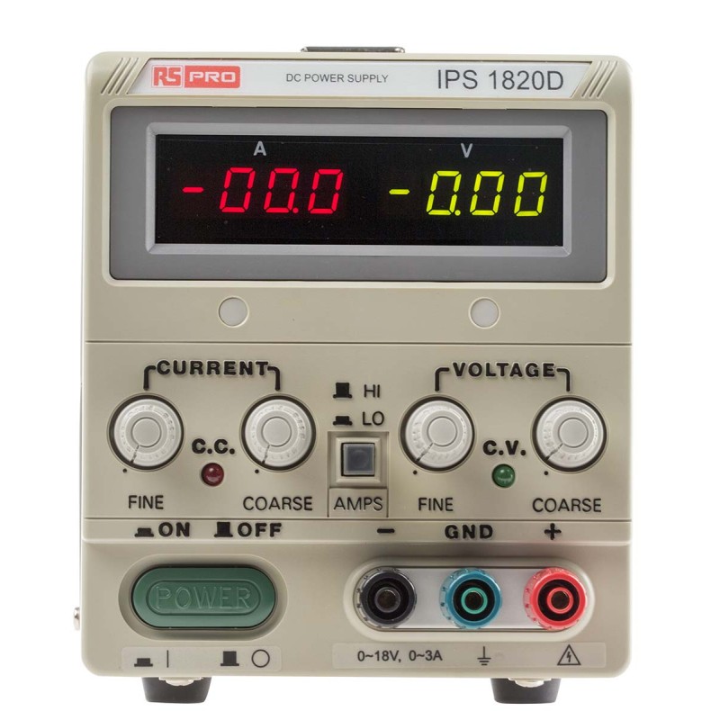 1 pcs - RS PRO Digital Bench Power Supply, 0 - 18V dc, 0 - 20A, 1-Output, 360W - RS Calibrated