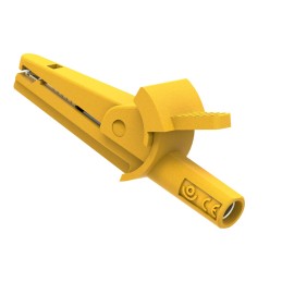 1 pcs - Electro PJP Alligator Clip, Nickel Plated Brass Contact, 10A, Yellow