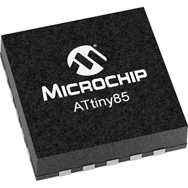 490 pcs - Microchip ATTINY85-20MU, 8bit AVR Microcontroller, ATtiny85, 20MHz, 8 kB Flash, 8-Pin VQFN