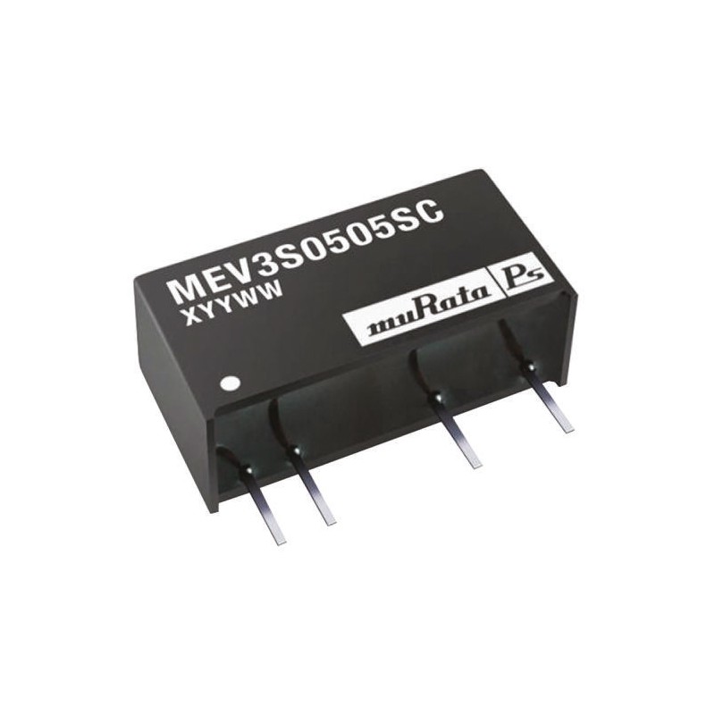 1 pcs - Murata Power Solutions MEV3 DC-DC Converter, 5V dc/ 600mA Output, 4.5 - 5.5 V dc Input, 3W, Through Hole, +85°C