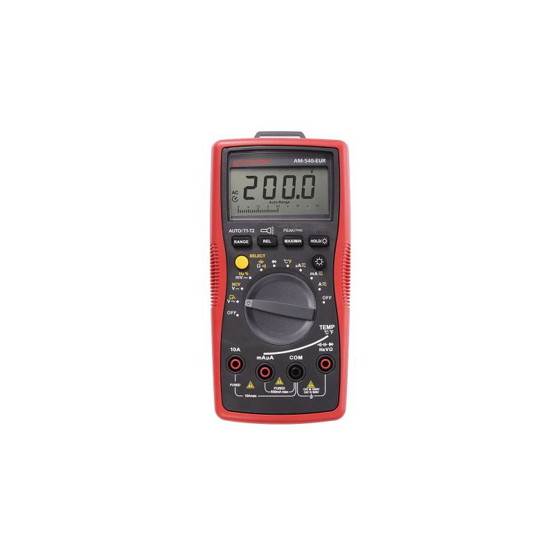 1 pcs - Amprobe AM-540-EUR Handheld Digital Multimeter, 10A ac Max, 10A dc Max, 1000V ac Max - UKAS Calibrated