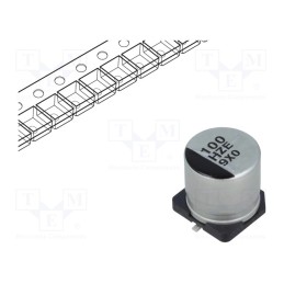 1 pcs x PANASONIC - EEHZE1H101P - Capacitor: hybrid, 100uF, 50VDC, ESR: 28mΩ, ZE, SMD, ±20%, -55÷125°C