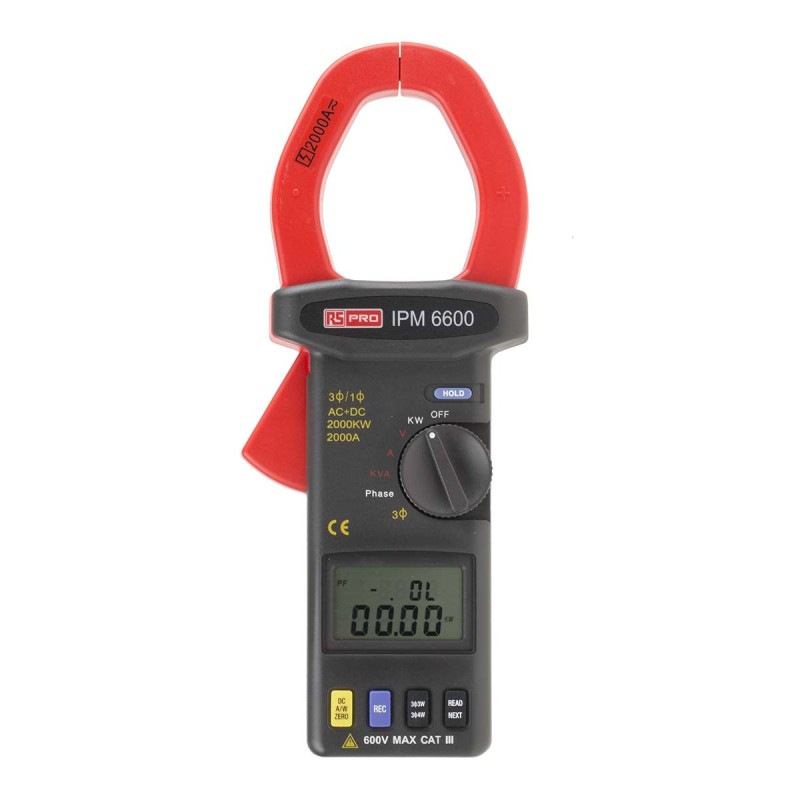 1 pcs - RS PRO IPM6600 Clamp Meter, 2000A dc, Max Current 2000A ac CAT III 600 V With RS Calibration