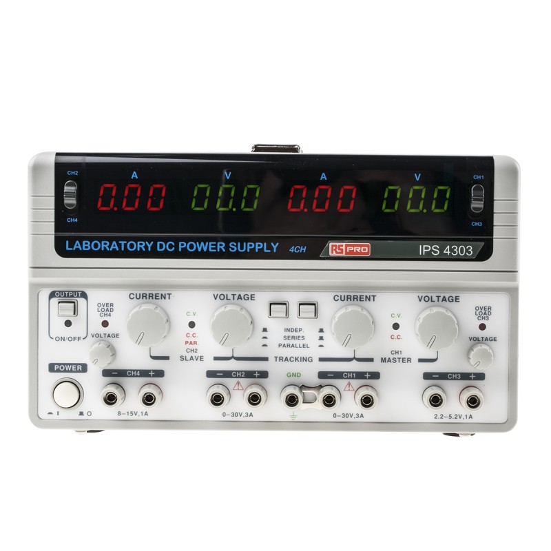 1 pcs - RS PRO Digital Bench Power Supply, 5.2V, 1A, 4-Output, 200W
