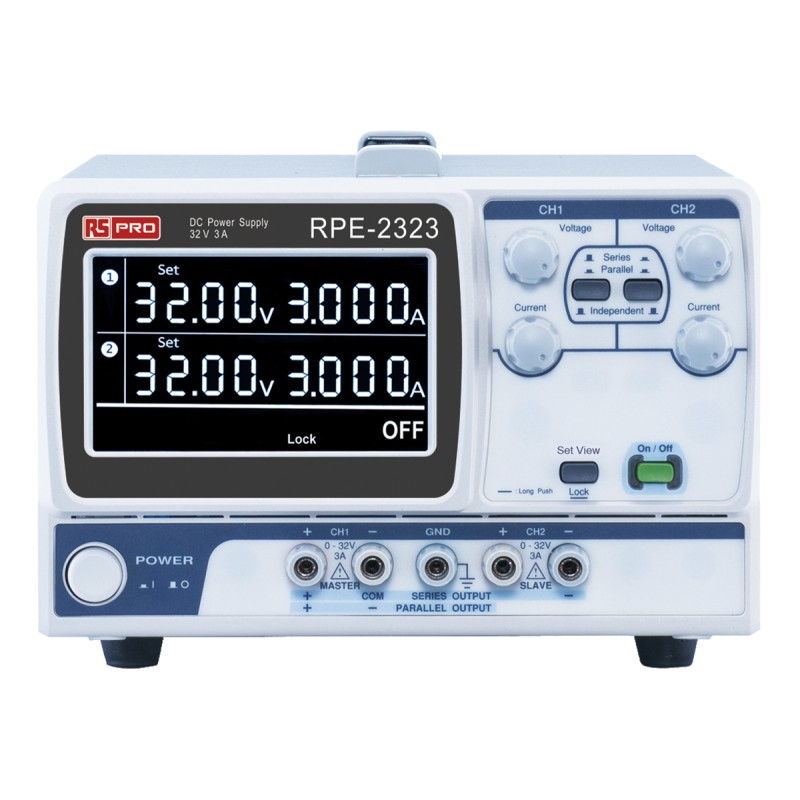1 pcs - RS PRO Digital Bench Power Supply, 0 - 32V, 3A, 2-Output, 192W