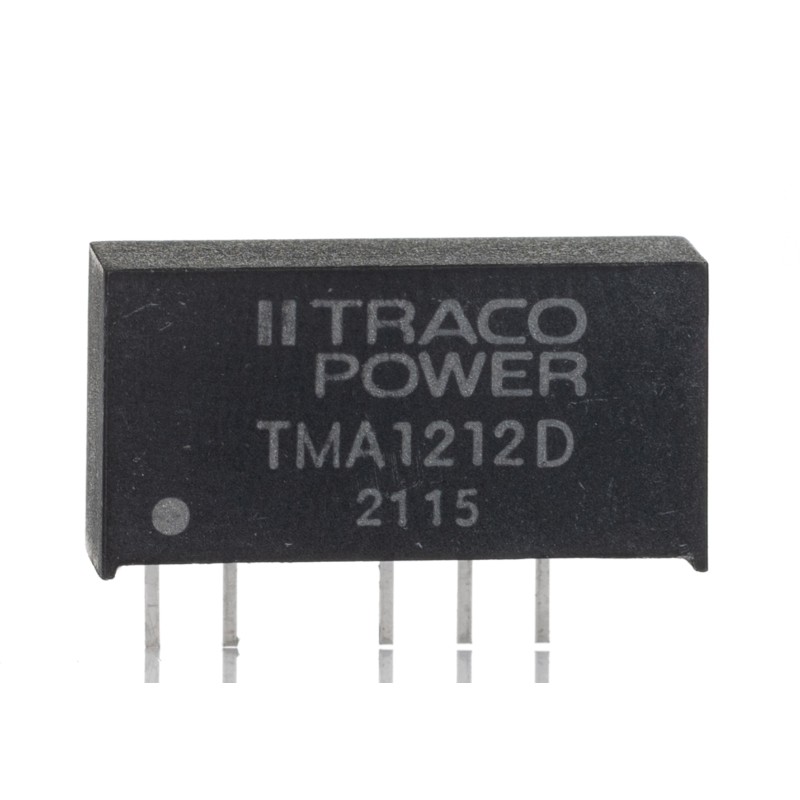 1 pcs - TRACOPOWER TMA DC-DC Converter, ±12V dc/ 42mA Output, 10.8 - 13.2 V dc Input, 1W, Through Hole, +85°C Max Temp