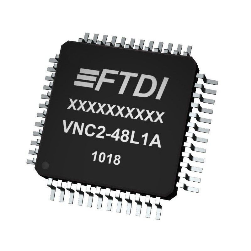 2 pcs - FTDI Chip VNC2-48L1C-REEL, USB Controller, 12Mbps, USB, 3.3 V, 48-Pin LQFP